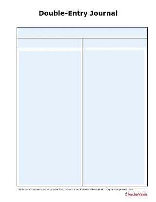 Double Entry Journal Template - TeacherVision